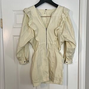 Free People yellow Ruffled Dress size XS